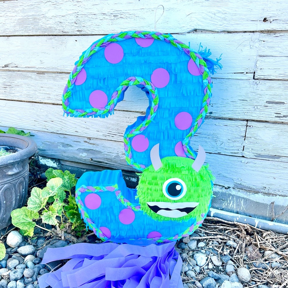 Monsters number three piñata